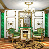Визуализация интерьера помещения для конфидециальных переговоров в стиле современного барокко.